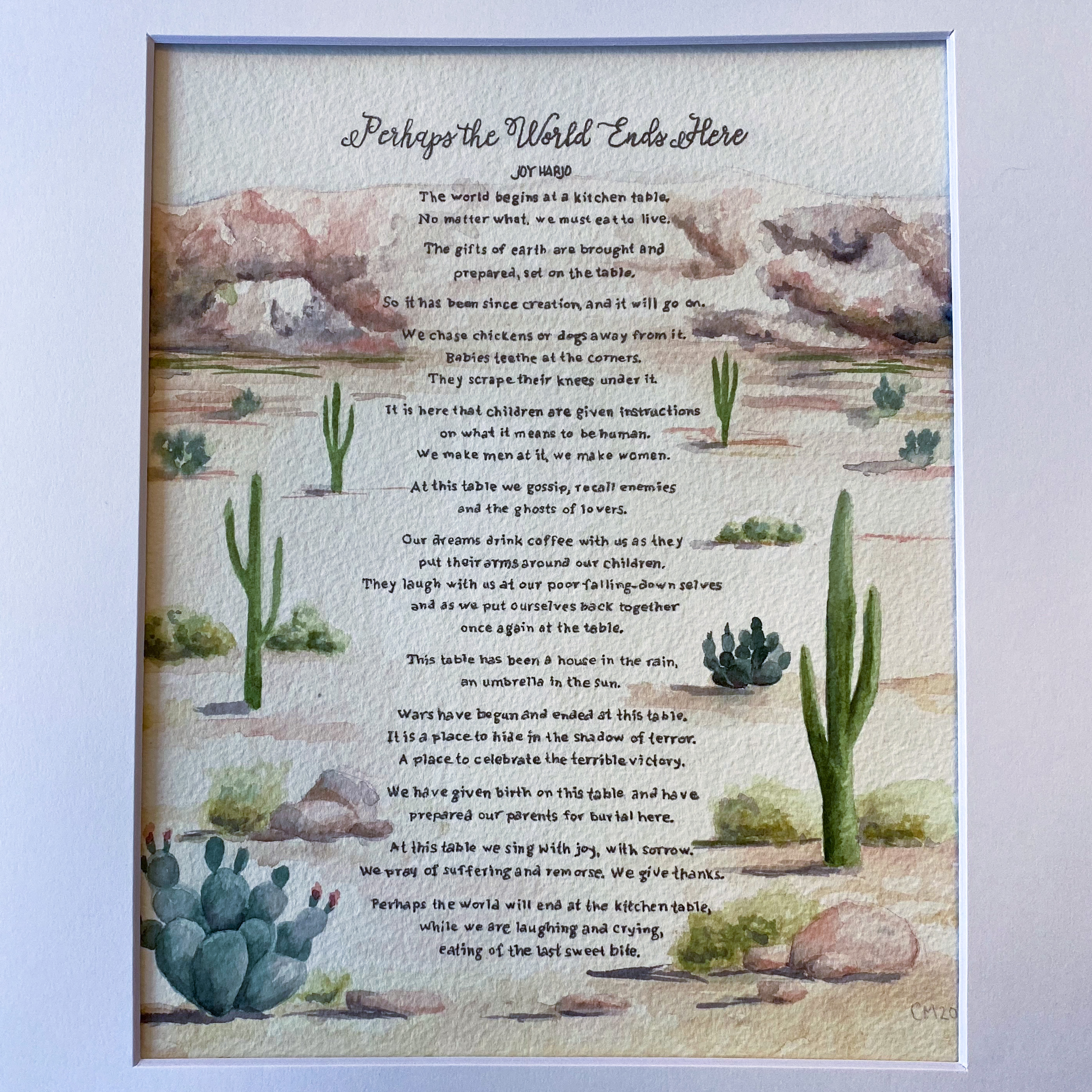Handwritten Quote/ Poem with Watercolor Accents